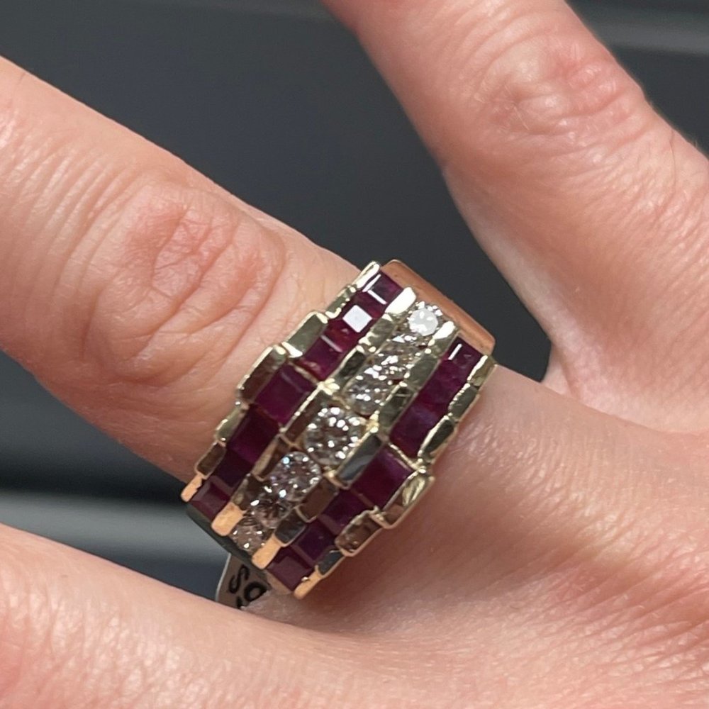 ruby and diamond 14k yg